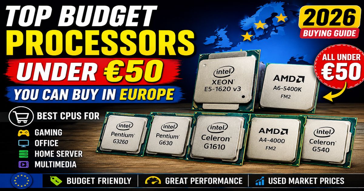 Budget Intel and AMD CPUs Under €50 in Europe