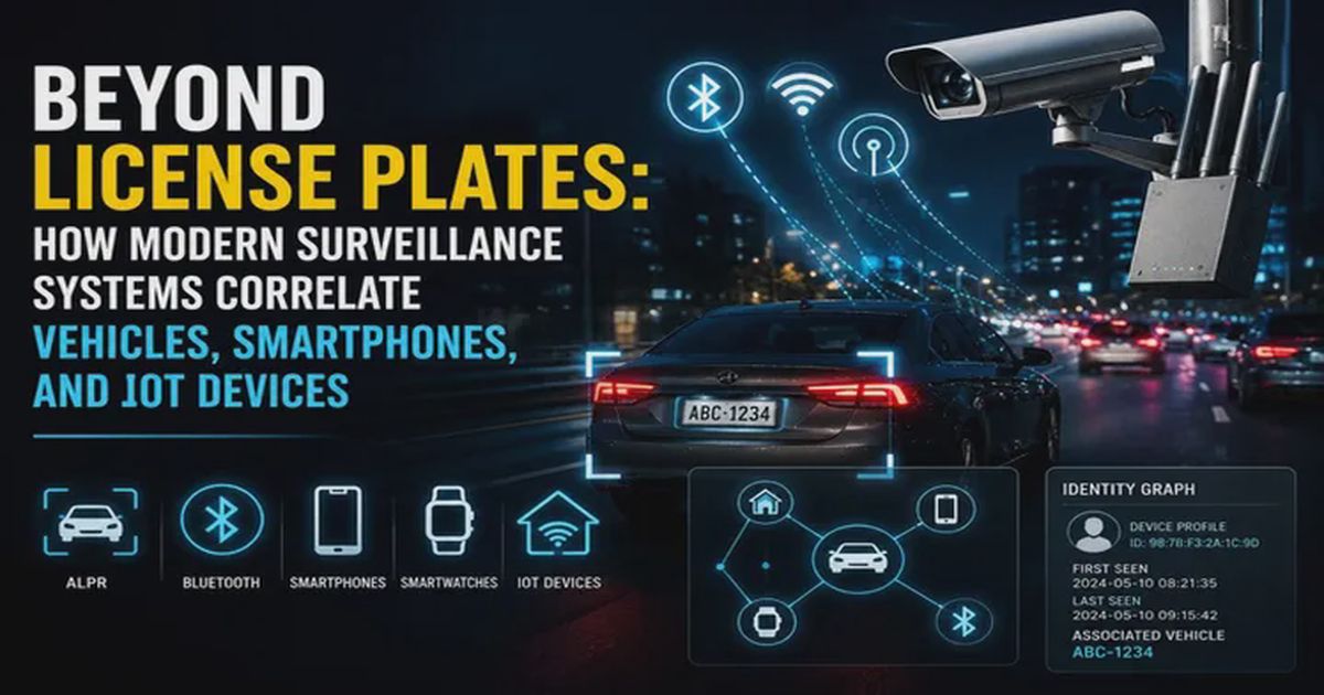 Beyond License Plates: How Modern Surveillance Systems Correlate Vehicles, Smartphones, and IoT Devices
