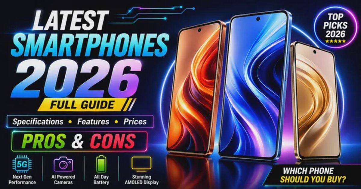 Latest Smartphones 2026: Full Specifications, Features, Prices, Pros & Cons